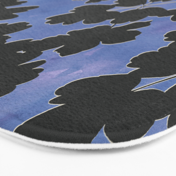 Shadow Poppies - Blue Bath Mat Gallery Image 3