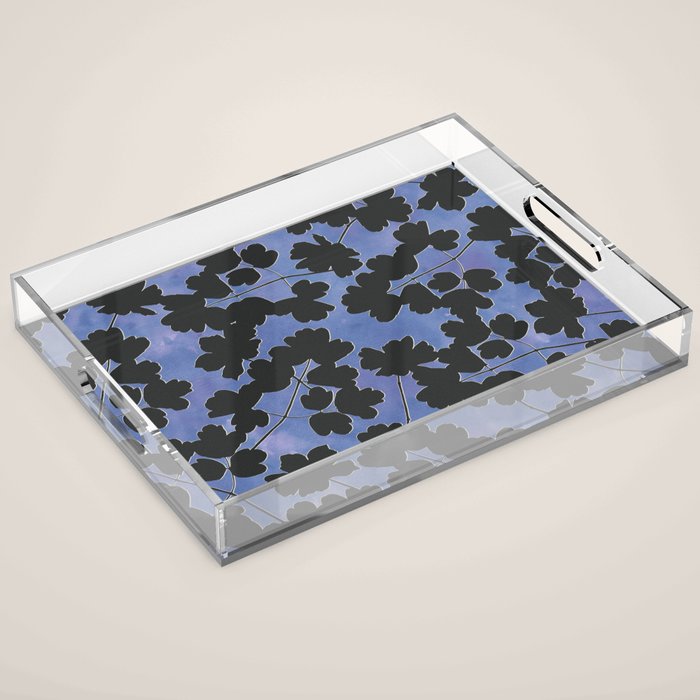 Shadow Poppies - Blue Acrylic Tray Gallery Image 1