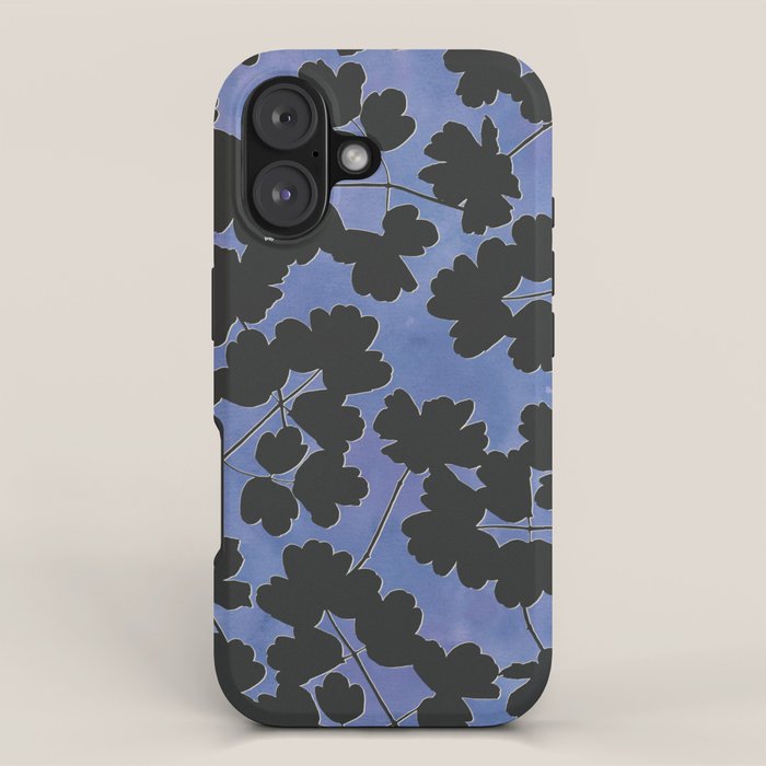 Shadow Poppies - Blue iPhone Case Gallery Image 1