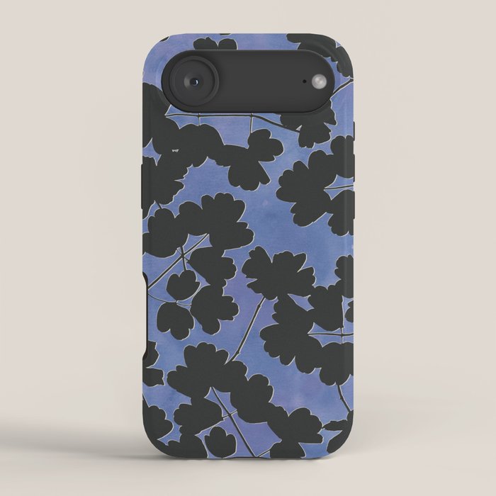 Shadow Poppies - Blue iPhone Case Gallery Image 2