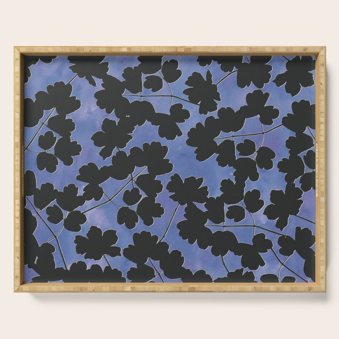 Shadow Poppies - Blue Serving Tray Gallery Image 1