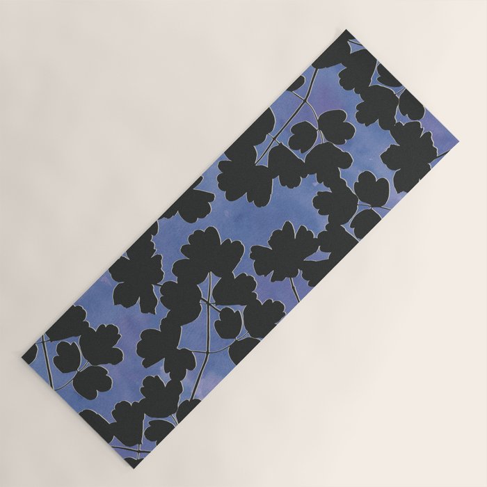Shadow Poppies - Blue Yoga Mat Gallery Image 1