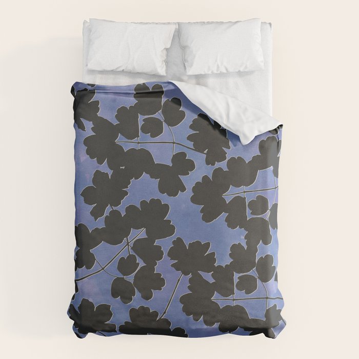 Shadow Poppies - Blue Duvet Cover Gallery Image 6
