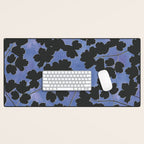 Shadow Poppies - Blue Desk Mat Gallery Image 1