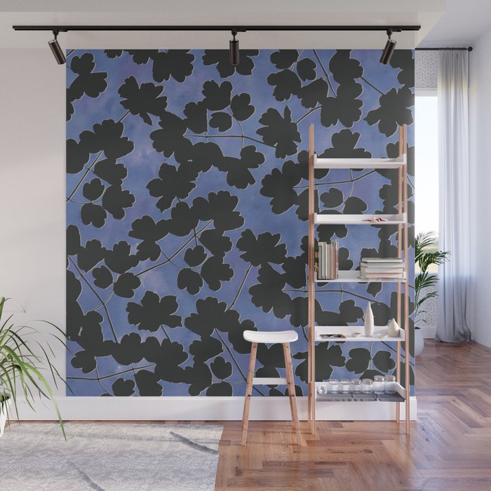 Shadow Poppies - Blue Wall Mural Gallery Image 1