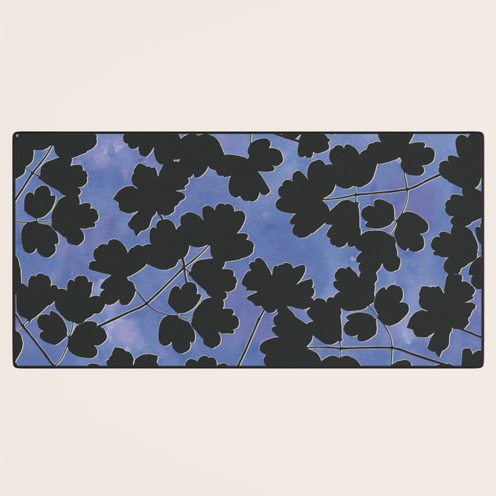 Shadow Poppies - Blue Desk Mat Gallery Image 3