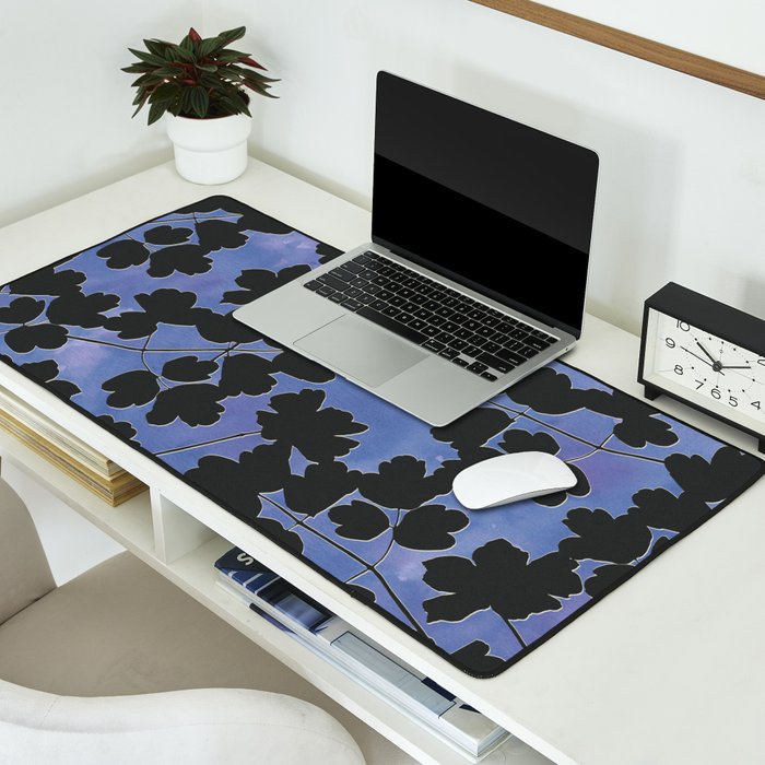 Shadow Poppies - Blue Desk Mat Gallery Image 2