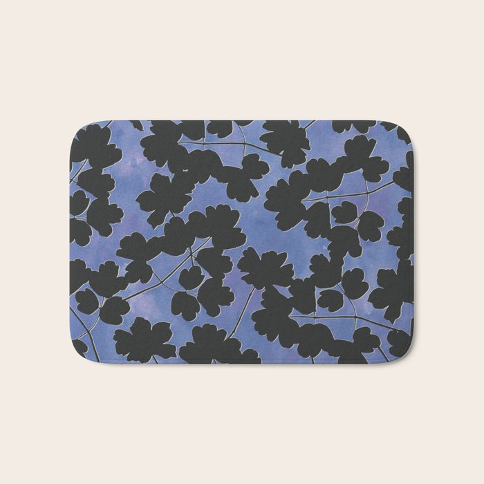 Shadow Poppies - Blue Bath Mat Gallery Image 1