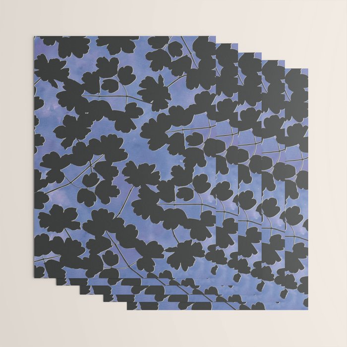 Shadow Poppies - Blue Wrapping Paper Gallery Image 3