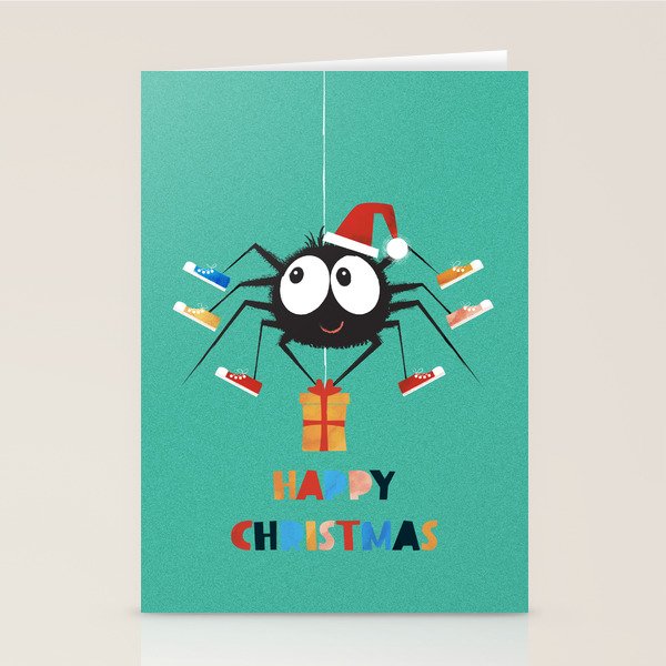 Happy Christmas Santa Spider Stationery Card Gallery Image 1