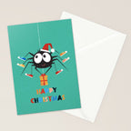 Happy Christmas Santa Spider Stationery Card Gallery Image 2