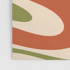 Retro 70s Swirls Abstract Pattern Burnt Orange Olive Mustard Beige Poster Gallery Image 3