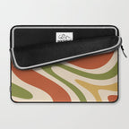 Retro 70s Swirls Abstract Pattern Burnt Orange Olive Mustard Beige Laptop Sleeve Gallery Image 2