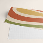 Retro 70s Swirls Abstract Pattern Burnt Orange Olive Mustard Beige Wrapping Paper Gallery Image 2