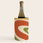 Retro 70s Swirls Abstract Pattern Burnt Orange Olive Mustard Beige Wine Chiller Gallery Image 2