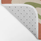 Retro 70s Swirls Abstract Pattern Burnt Orange Olive Mustard Beige Bath Mat Gallery Image 2