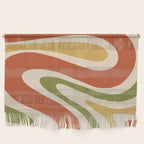 Retro 70s Swirls Abstract Pattern Burnt Orange Olive Mustard Beige Wall Hanging Gallery Image 1