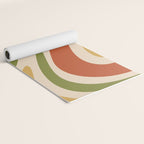 Retro 70s Swirls Abstract Pattern Burnt Orange Olive Mustard Beige Yoga Mat Gallery Image 2
