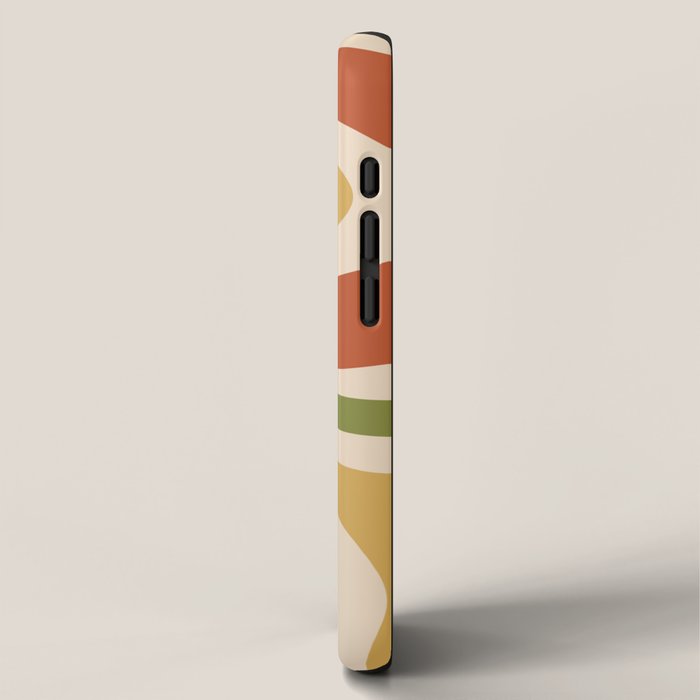 Retro 70s Swirls Abstract Pattern Burnt Orange Olive Mustard Beige iPhone Case Gallery Image 2