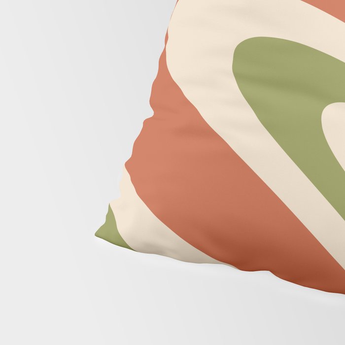 Retro 70s Swirls Abstract Pattern Burnt Orange Olive Mustard Beige Pillow Sham Gallery Image 4