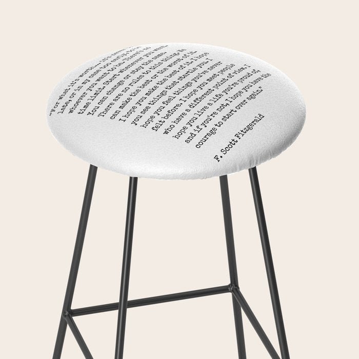 For What Its Worth | F. Scott Fitzgerald Quote Stool Gallery Image 2