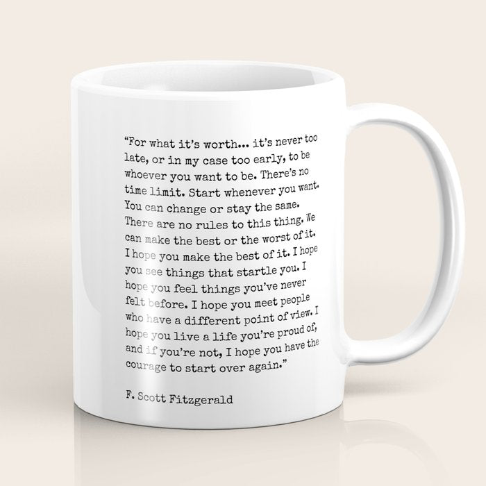 For What Its Worth | F. Scott Fitzgerald Quote Coffee Mug Gallery Image 1