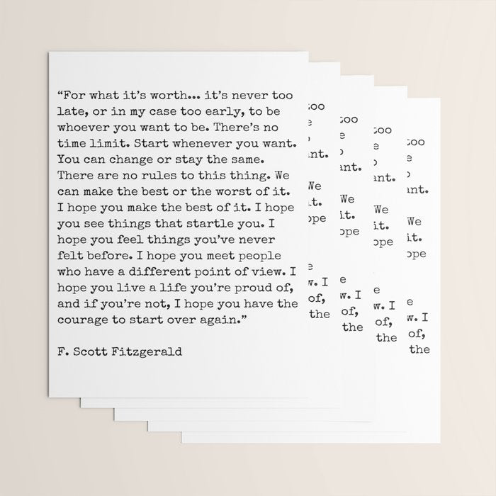 For What Its Worth | F. Scott Fitzgerald Quote Wrapping Paper Gallery Image 3