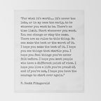 For What Its Worth | F. Scott Fitzgerald Quote Throw Blanket Gallery Image 2