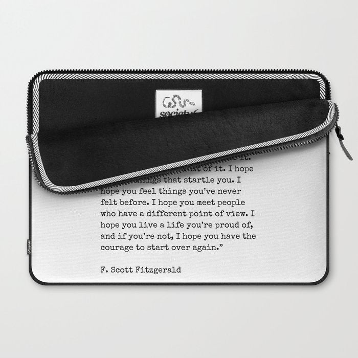 For What Its Worth | F. Scott Fitzgerald Quote Laptop Sleeve Gallery Image 2