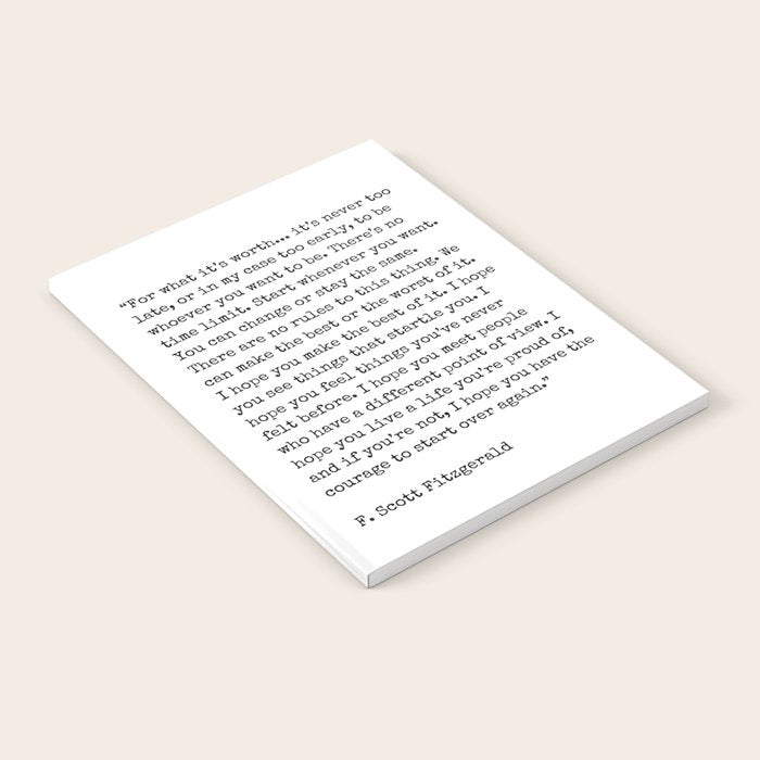 For What Its Worth | F. Scott Fitzgerald Quote Notebook Gallery Image 1