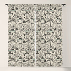 Baja - black and teal Window Curtain Gallery Image 5