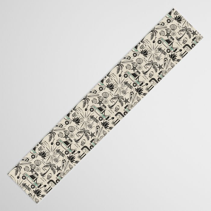 Baja - black and teal Table Runner Gallery Image 3