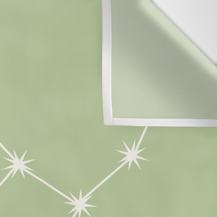 Virgo Zodiac Star Constellation Line Art Soft Green Wall Tapestry Gallery Image 3