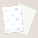 Pale Blue Sailboat Pattern Stationery Card Gallery Image 2