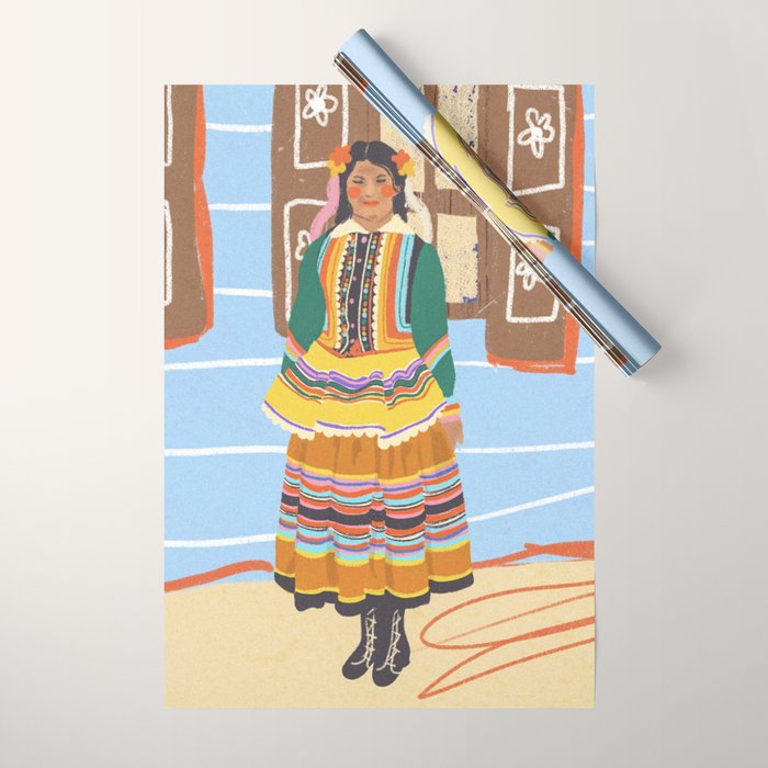 Folk heroine portraitgigi-rosado, Wrapping Paper Gallery Image 1