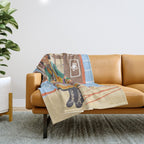 Folk heroine portraitgigi-rosado, Throw Blanket Gallery Image 1