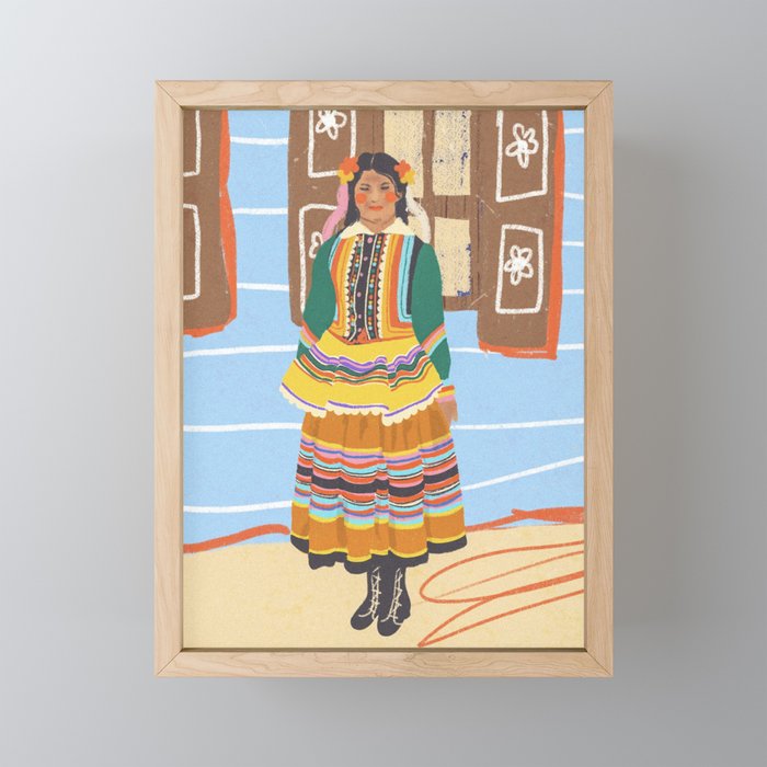 Folk heroine portraitgigi-rosado, Mini Art Print Gallery Image 1