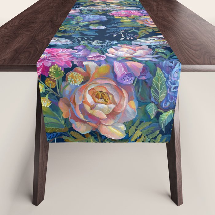 Moth Flower Bouquet Table Runner Gallery Image 1