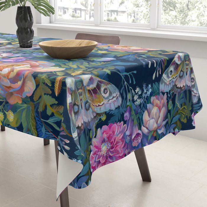Moth Flower Bouquet Tablecloth Gallery Image 3
