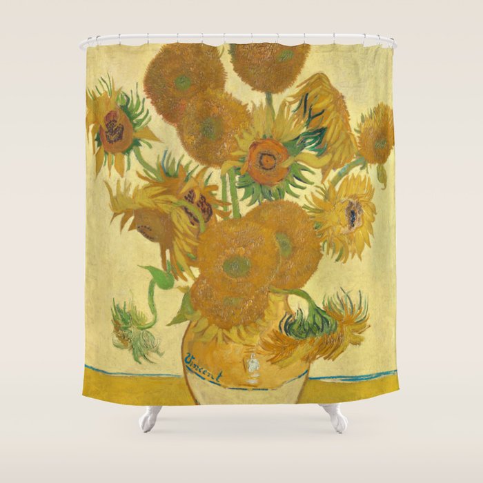 Sunflowers by Vincent Van Gogh Shower Curtain Gallery Image 1