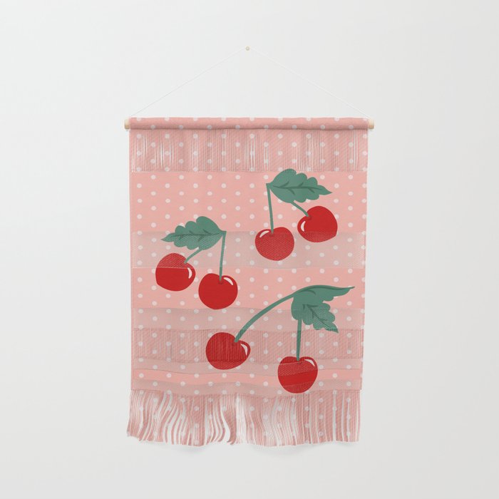 Cherry Kitsch on Pink Wall Hanging Gallery Image 1