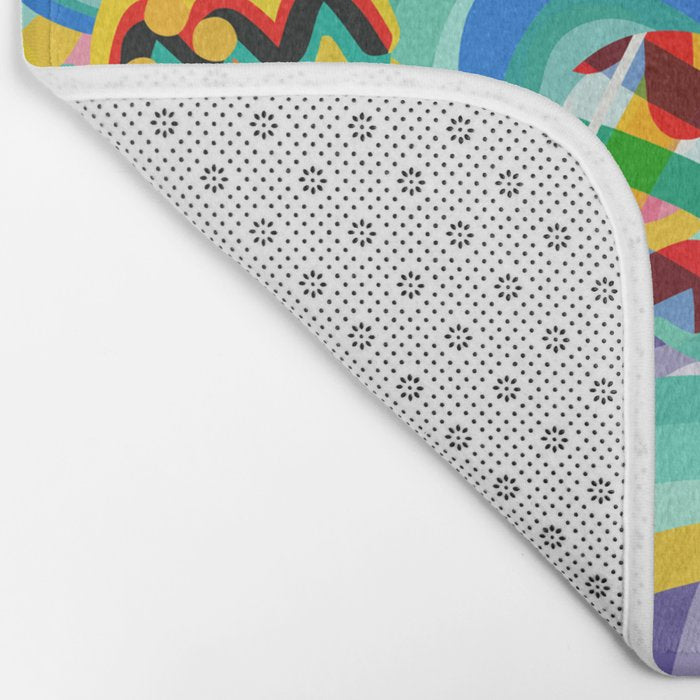 Colorful Abstract Graffiti Pop Art Pattern Design by Emmanuel Signorino  Bath Mat Gallery Image 2