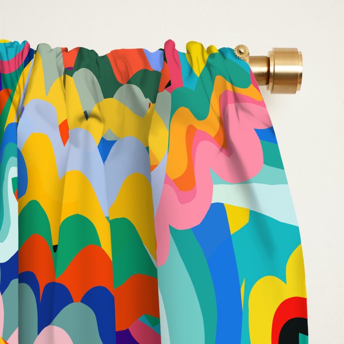 Colorful Abstract Graffiti Pop Art Pattern Design by Emmanuel Signorino  Window Curtain Gallery Image 2