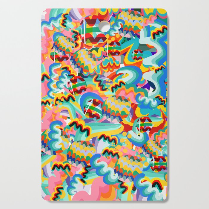 Colorful Abstract Graffiti Pop Art Pattern Design by Emmanuel Signorino  Cutting Board Gallery Image 1