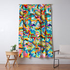 Colorful Abstract Graffiti Pop Art Pattern Design by Emmanuel Signorino  Window Curtain Gallery Image 5