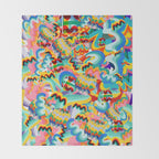 Colorful Abstract Graffiti Pop Art Pattern Design by Emmanuel Signorino  Throw Blanket Gallery Image 2
