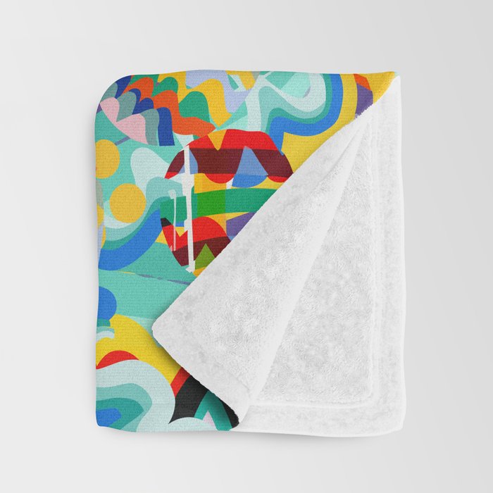 Colorful Abstract Graffiti Pop Art Pattern Design by Emmanuel Signorino  Throw Blanket Gallery Image 3