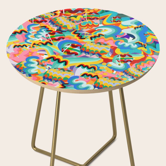 Colorful Abstract Graffiti Pop Art Pattern Design by Emmanuel Signorino  Side Table Gallery Image 2