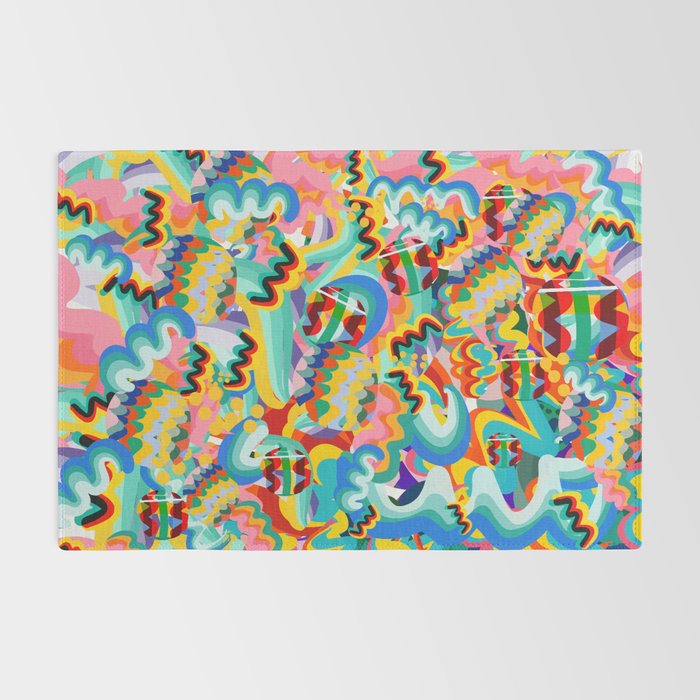 Colorful Abstract Graffiti Pop Art Pattern Design by Emmanuel Signorino  Rug Gallery Image 2