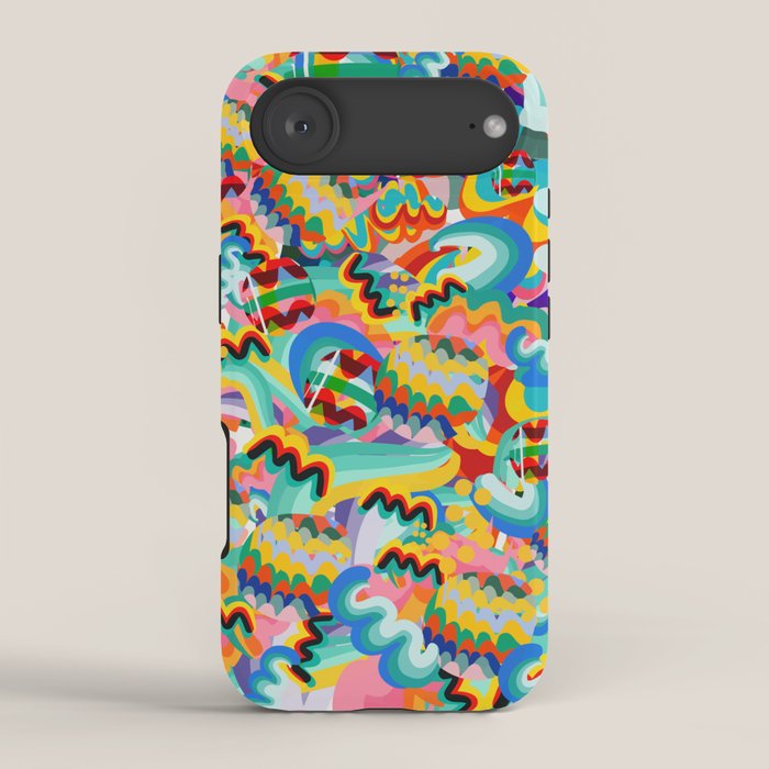 Colorful Abstract Graffiti Pop Art Pattern Design by Emmanuel Signorino  iPhone Case Gallery Image 2